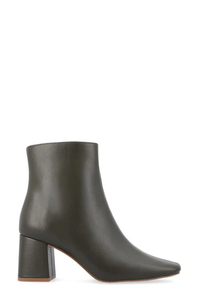 Shop Journee Collection Haylinn Square Toe Bootie In Olive