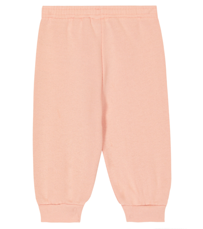 Shop Gucci Baby Embroidered Cotton Sweatpants In Pink