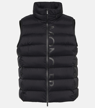 Shop Moncler Cenis Logo Down Vest In Black