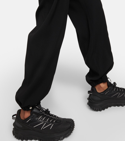 Shop Moncler High-rise Sweatpants In Black