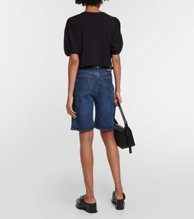 Velvet Hilary Cotton Blend Top In Black