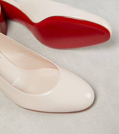 Shop Christian Louboutin So Jane Patent Leather Slingback Pumps In White