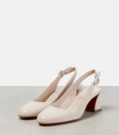 Shop Christian Louboutin So Jane Patent Leather Slingback Pumps In White