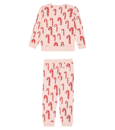 Shop Stella Mccartney Set Of Cotton Sweatshirt And Sweatpants In Pink