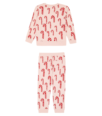 Stella Mccartney Set Of Cotton Sweatshirt And Sweatpants In Pink