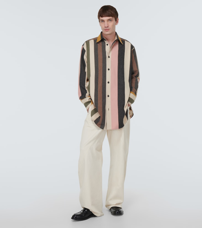 Shop Jw Anderson Striped Cotton Shirt In Multicoloured