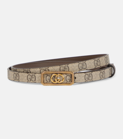 Shop Gucci Gg Canvas Belt In Beige