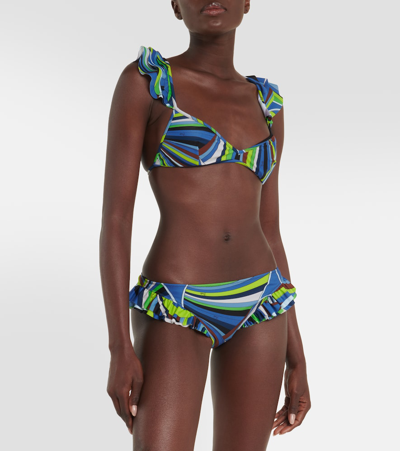 Pucci Printed Low-rise Bikini Bottoms In Multicoloured