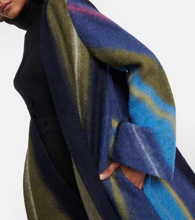 Shop Dorothee Schumacher Striped Wool-blend Coat In Multicoloured