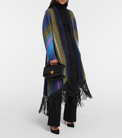 Shop Dorothee Schumacher Striped Wool-blend Coat In Multicoloured