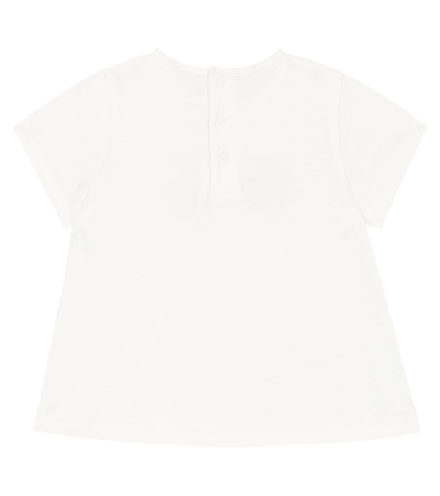 Shop Chloé Kids Baby Logo Cotton T-shirt In White