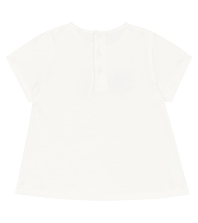 Chloé Chloe Offwhite Floral Logo-embroidered Cotton-jersey T-shirt 4-14 Years In White