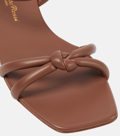 Gianvito Rossi Flat Sole Knotted Straps Sandals In Brown