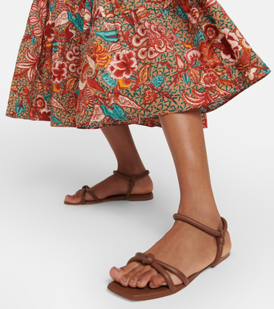 Gianvito Rossi Flat Sole Knotted Straps Sandals In Brown