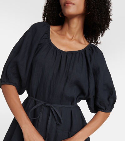 Velvet Elly Off-shoulder Cotton Midi Dress In Green