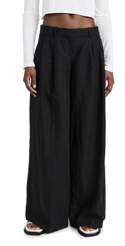 Shop Theory Low Rise Pleated Pants Black