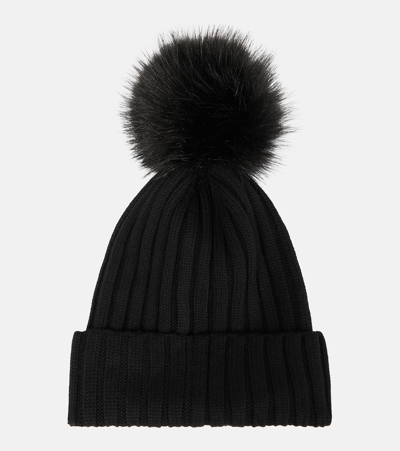 Shop Moncler Ribbed-knit Beanie In Black