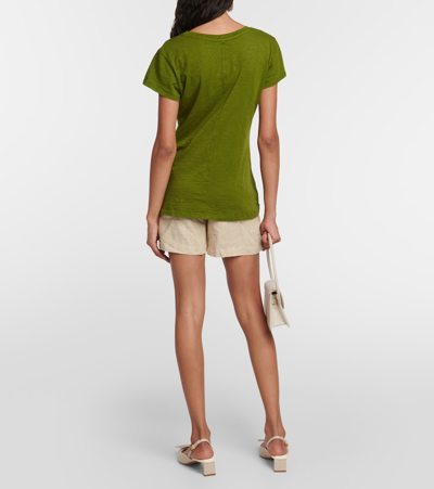 Shop Velvet Odelia Cotton T-shirt In Green
