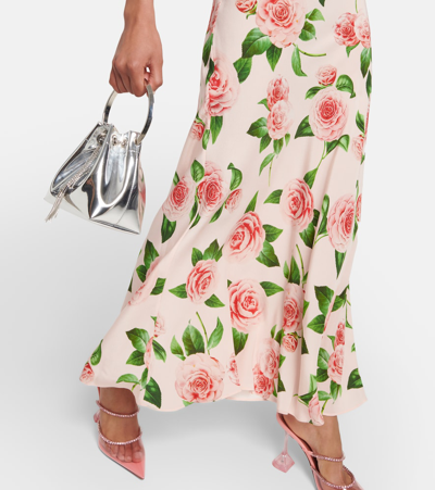 Shop Rodarte Floral Silk Maxi Dress In Pink