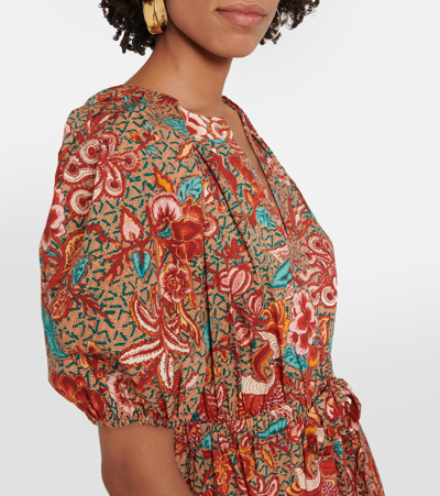 Shop Ulla Johnson Olina Printed Cotton Midi Dress In Multicoloured