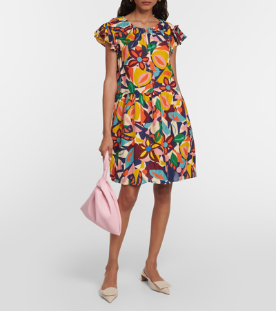 Shop Velvet Alexandra Printed Minidress In Multicoloured