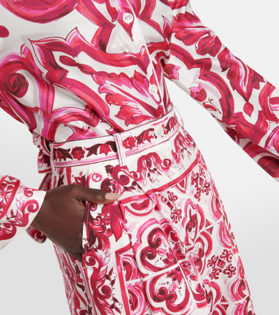 Dolce & Gabbana Printed High-rise Cotton Poplin Culottes In Multicoloured