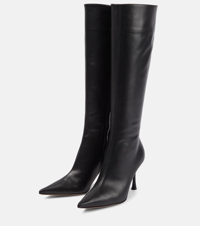 Shop Gianvito Rossi Leather Knee-high Boots In Black