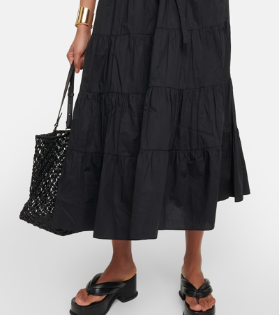 Shop Ulla Johnson Olina Cotton Midi Dress In Black