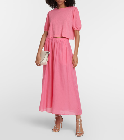 Velvet Hilary Cotton Blend Top In Pink