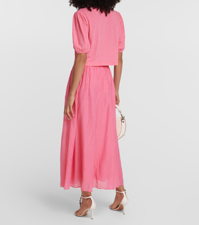 Velvet Hilary Cotton Blend Top In Pink