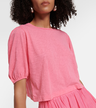 Shop Velvet Hilary Cotton Blend Top In Pink