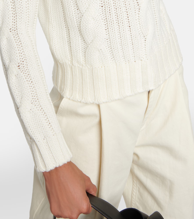 Shop Moncler Virgin Wool Sweater In White