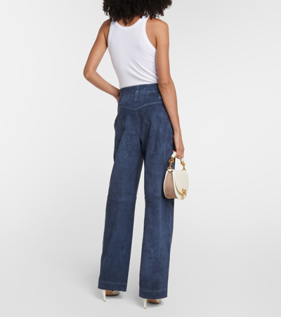 Stouls Cassidy Wide-leg Leather Pants In Blue