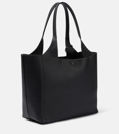 Shop Tod's Medium Leather Tote Bag In Black