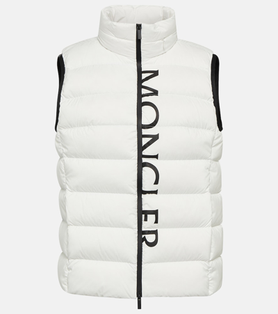 Shop Moncler Cenis Logo Down Vest In White
