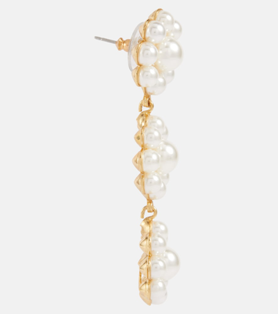 Shop Jennifer Behr Bridal Olive Faux Pearl Drop Earrings In Beige