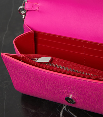 Christian Louboutin Paloma Embellished Leather Wallet On Chain In Pink