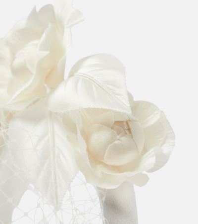 Shop Jennifer Behr Bridal Camelia Silk-blend Headband In White