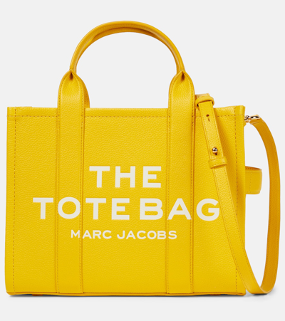 Shop Marc Jacobs The Medium Leather Tote Bag In Yellow