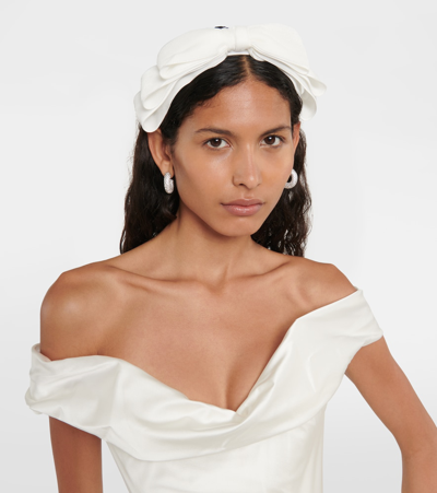 Shop Jennifer Behr Bridal Katya Velvet Bow Headband In White