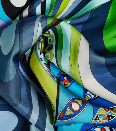 Shop Pucci Printed Silk Twill Scarf In Multicoloured