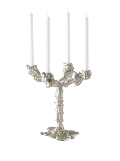 Polspotten Four-arms Drip Candle Holder In Silber