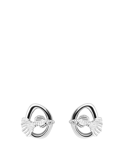 Shop Tane México 1942 Fish Stud Earrings In Silver