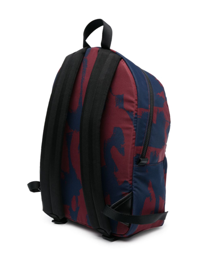 Shop Alexander Mcqueen Graffiti Logo-print Backpack In Blau