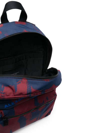 Alexander Mcqueen Graffiti Logo Metropolitan Backpack In Blau