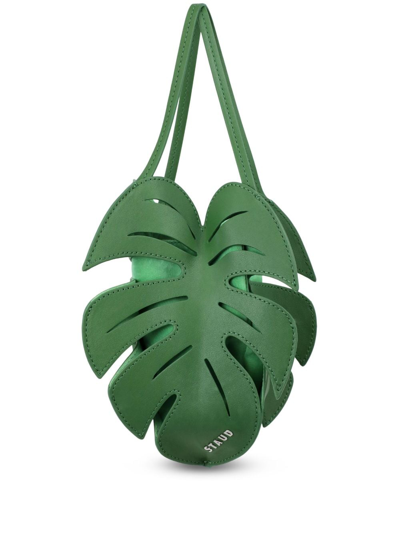 Shop Staud Palm Leaf Bucket Bag In Green