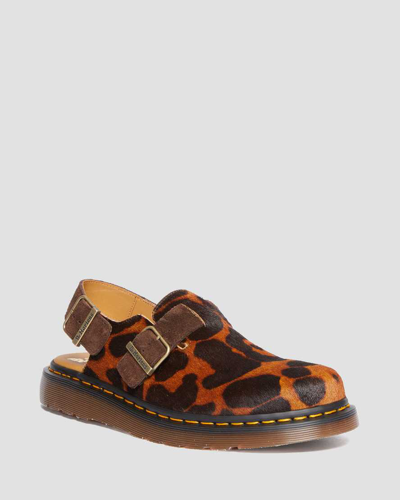 Shop Dr. Martens' Jorge Made In England Hair On Slingback Mule In Brown,tan,leopard