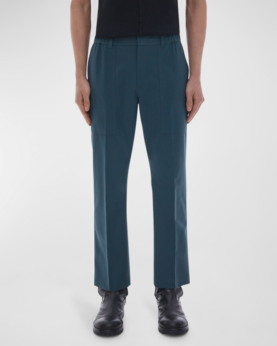 Shop Helmut Lang Men's Wool-blend Core Pants In Ocean Grey