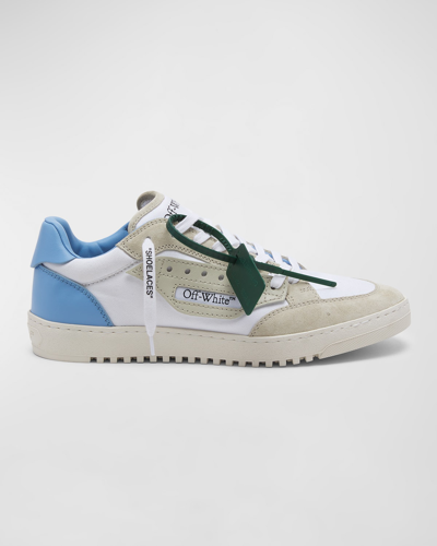Shop Off-white 5.0 Off Court Tricolored Low-top Sneakers In 0140 White Lt Blu