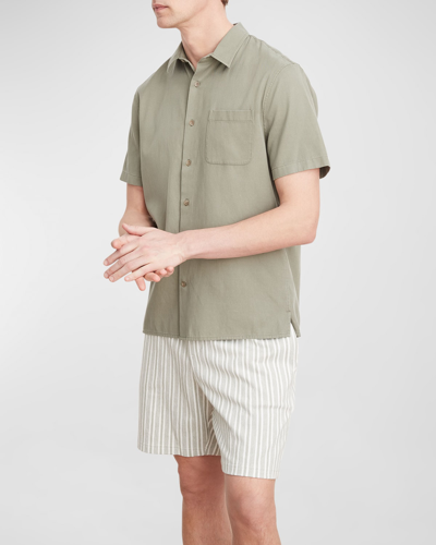 Shop Vince Men's Vacation Short-sleeve Shirt In Sage
